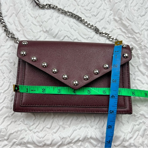Rebecca Minkoff Blythe Studded Burgundy Crossbody Mini Bag - Picture 8 of 10